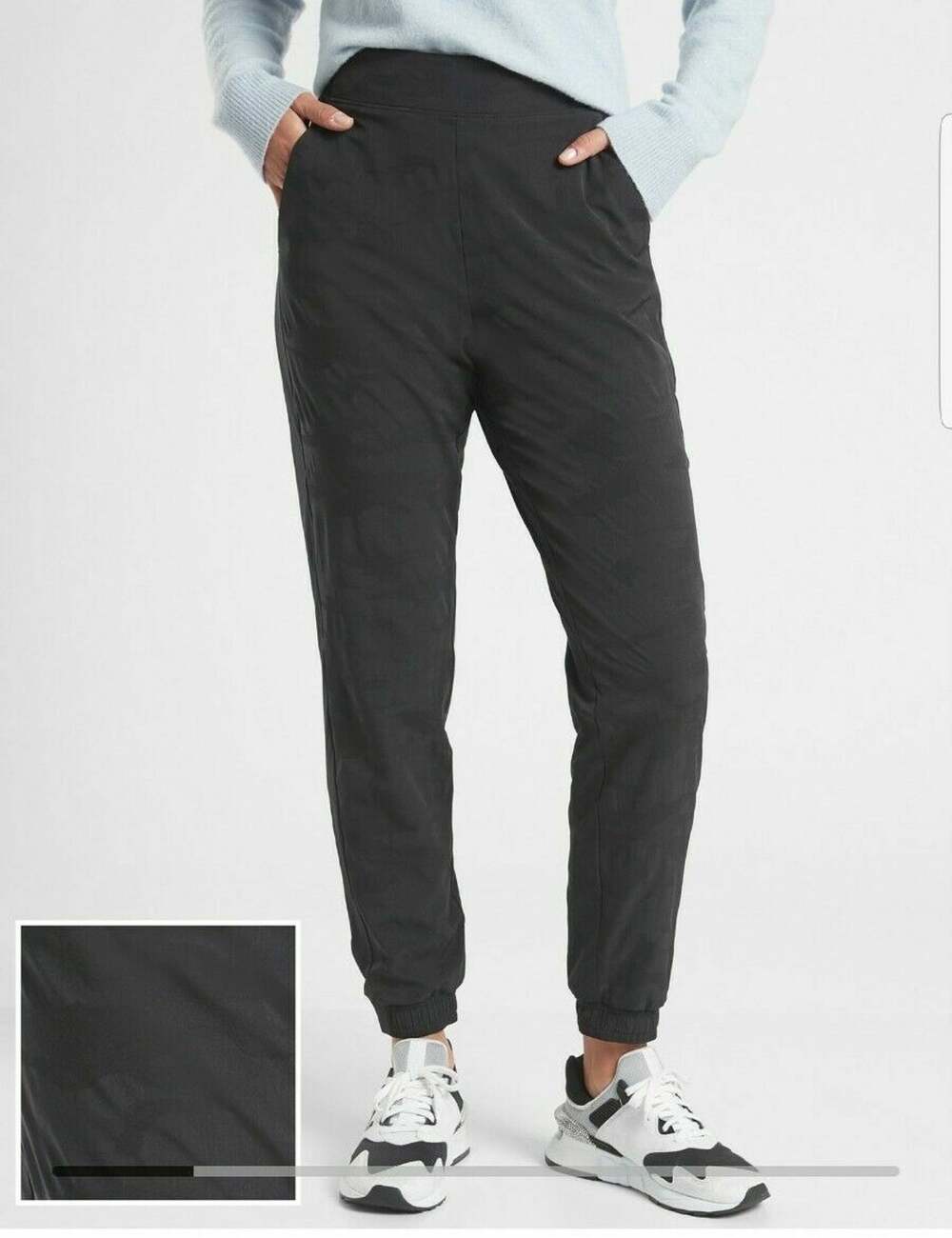 EUC Athleta Brooklyn Camo Lined Jogger, Black Camo Lux SIZE 8 #631615 W0108